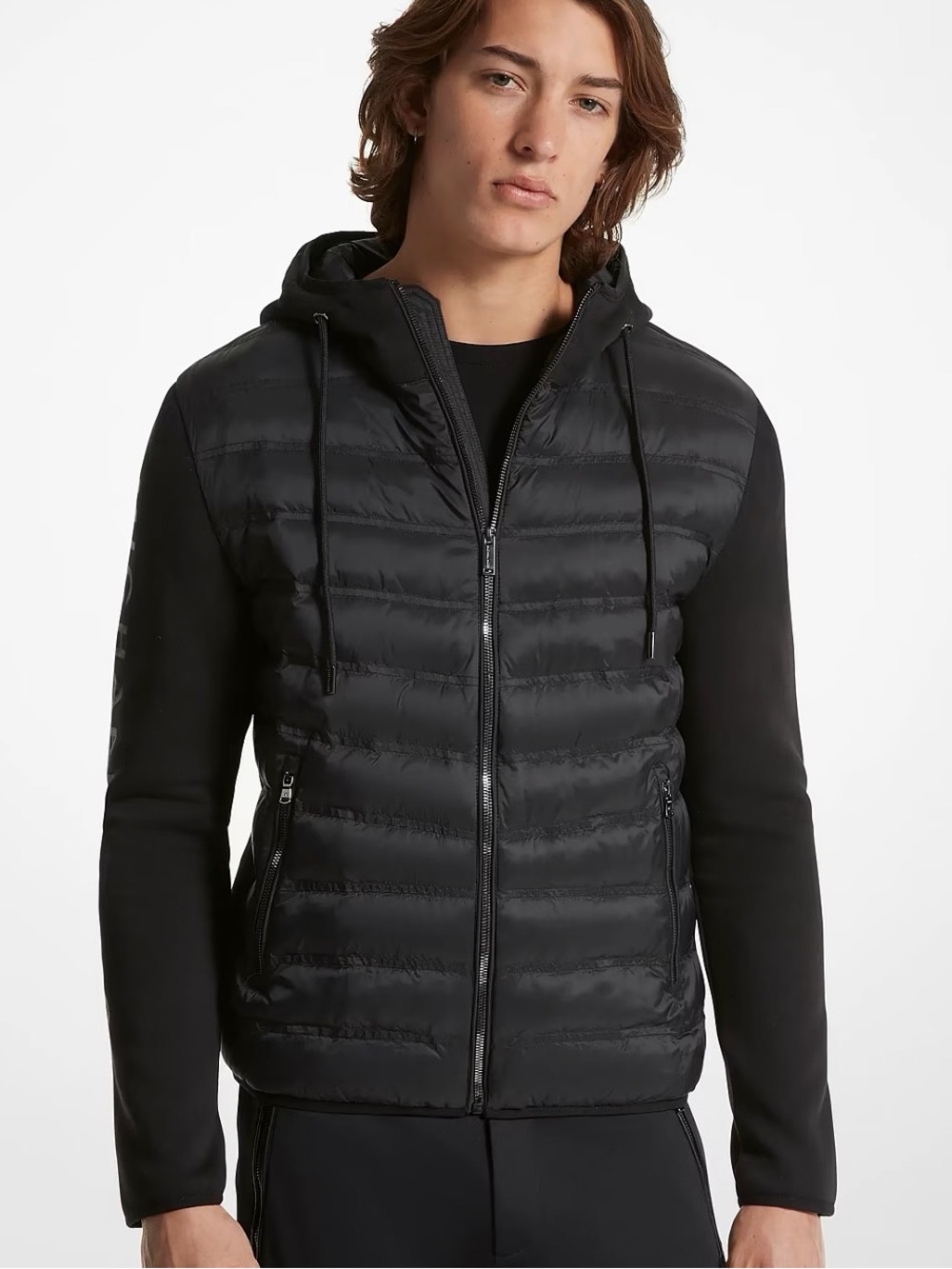 Michael Kors Galway Black Hooded Quilted Jacket